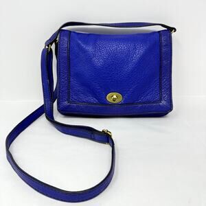 J.Crew Blue Leather Purse Crossbody Flat Bag Nautical Resortwear preppy Cruise